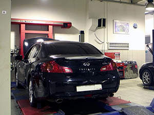 Сход-развал Infiniti G: фото работ автосервиса Japan-Car в Санкт-Петербурге №1