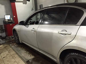 Сход-развал Infiniti JX: фото работ автосервиса Japan-Car в Санкт-Петербурге №1